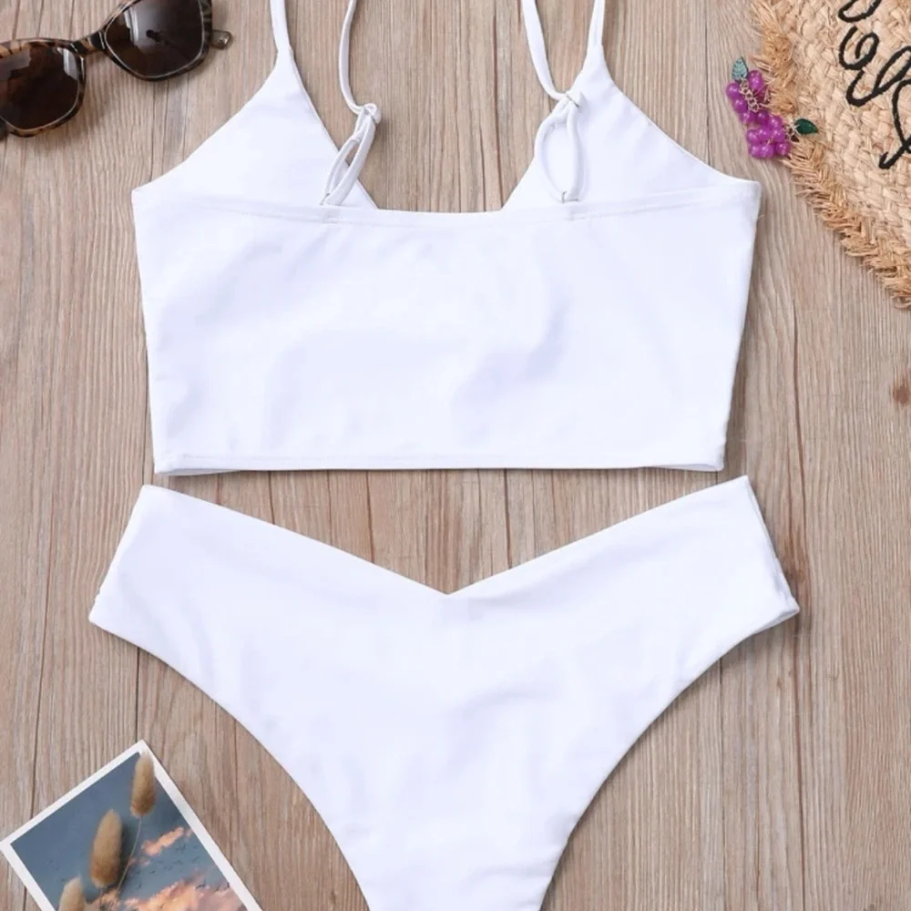 Boho v neck surplice bikini cheeky fit beach swim suit black - Picture 4 of 16